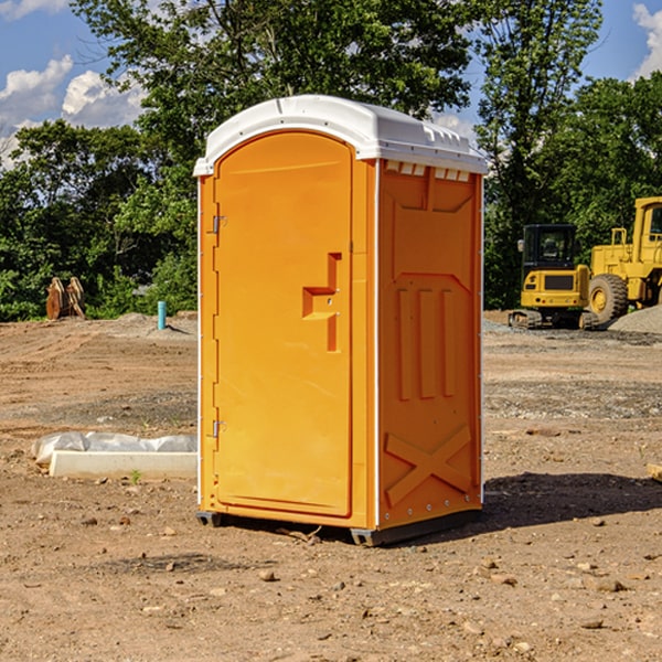 how often are the portable restrooms cleaned and serviced during a rental period in East Williamson